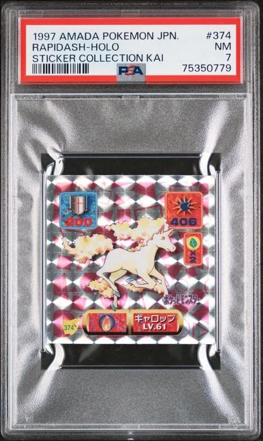 1997 Amada Pokemon Japanese Sticker Collection Kai Rapidash-Holo #374 card image