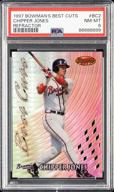 1997 Bowman Best Chipper Jones Cuts Refractor #BC2 card image