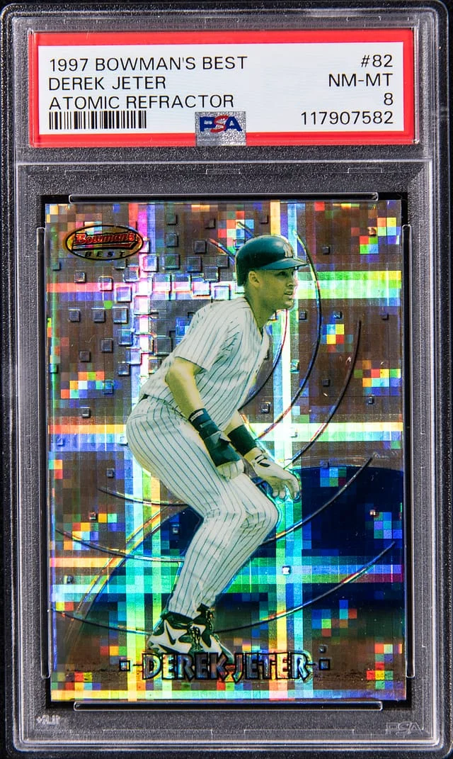 1997 Bowman Best Derek Jeter Atomic Refractor #82 card image