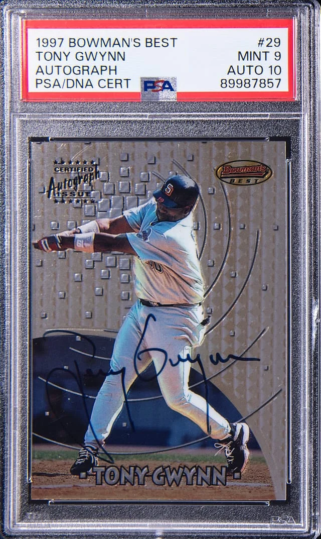 1997 Bowman Best Tony Gwynn Autograph #29 card image