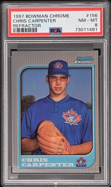 1997 Bowman Chrome Chris Carpenter Refractor #156 card image