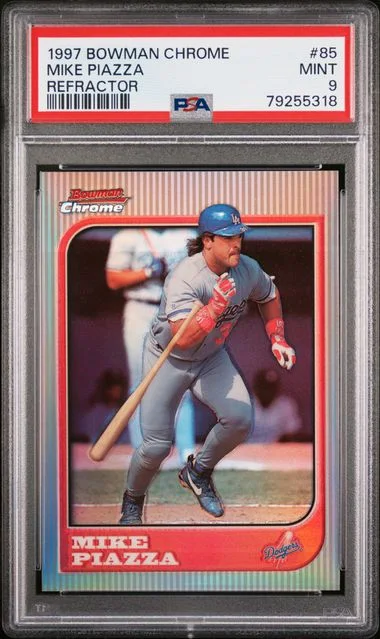 1997 Bowman Chrome Mike Piazza Refractor #85 card image