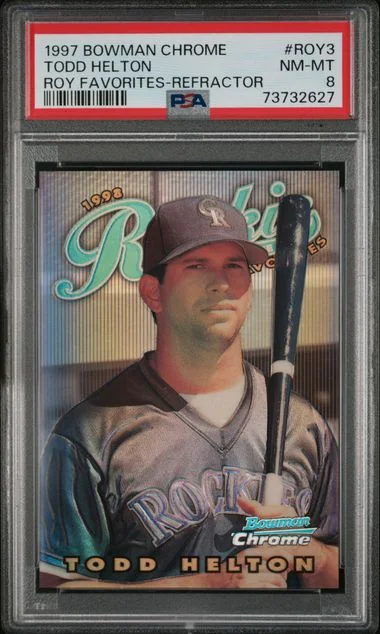 1997 Bowman Chrome Todd Helton of the Year Favorites Refractor #ROY3 card image