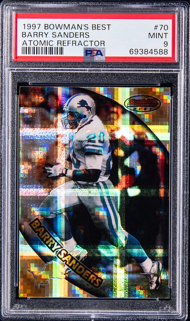 1997 Bowman's Best Barry Sanders Atomic Refractor #70 card image