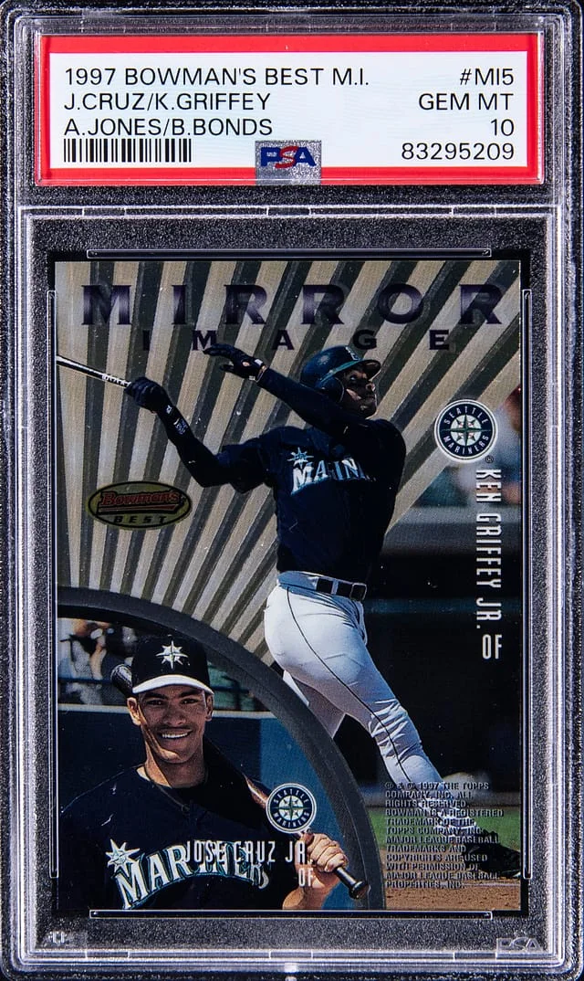 1997 Bowman's Best Cruz/Griffey/Jones/Bonds Mirror Image #MI5 card image