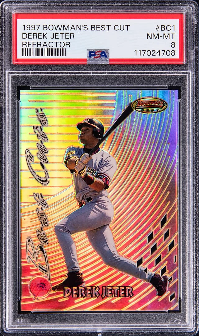 1997 Bowman's Best Derek Jeter Cut Refractor #BC1 card image