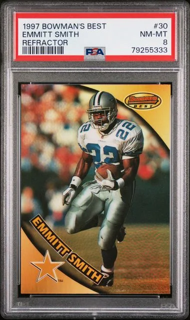 1997 Bowman's Best Emmitt Smith Refractor #30 card image
