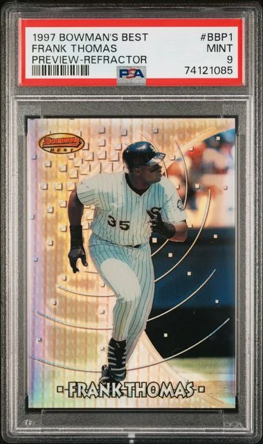 1997 Bowman's Best Frank Thomas Preview Refractor #BBP1 card image