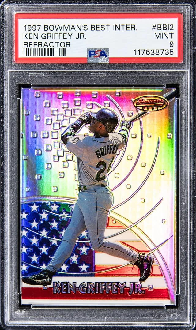1997 Bowman's Best Ken Griffey Jr. International Refractor #BBI2 card image
