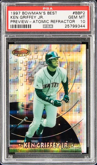 1997 Bowman's Best Ken Griffey Jr. Preview Atomic Refractor #Bbp2 card image