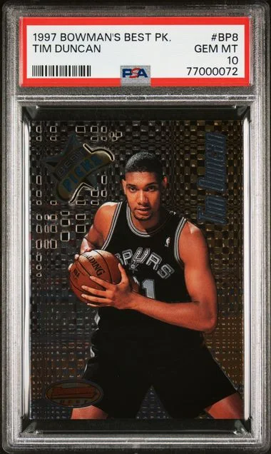 1997 Bowman's Best Tim Duncan Best Picks #BP8 card image