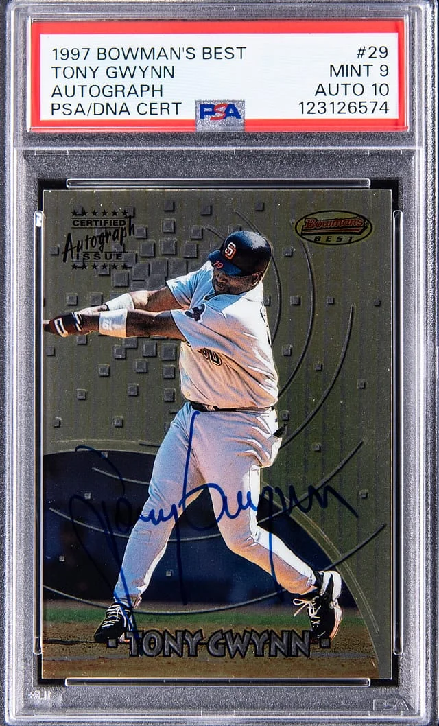 1997 Bowman's Best Tony Gwynn Autograph #29 card image