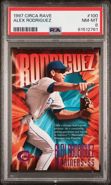 1997 Circa Rave Alex Rodriguez (#008-100) #100 card image