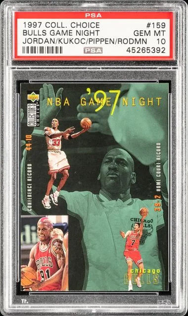 1997 Collector's Choice Bulls Game Night Jordan/Kukoc/Pippen/Rodman #159 card image