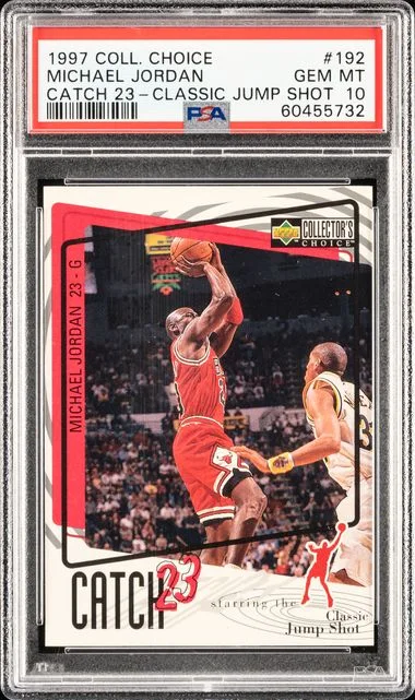 1997 Collector's Choice Jump Shot 192 Michael Jordan Catch #23-Classic card image