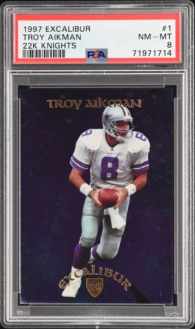 1997 Collector's Edge Excalibur 22K Knights Troy Aikman #1 card image