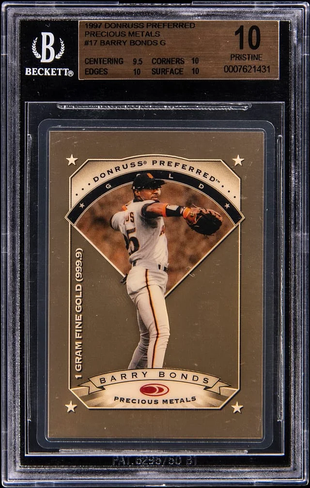 1997 Donruss Barry Bonds Preferred Precious Metals Gold #17 card image
