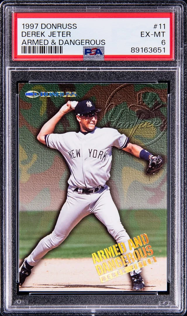1997 Donruss Derek Jeter Armed and Dangerous #11 card image