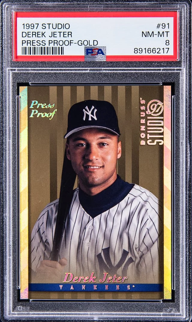 1997 Donruss Derek Jeter Studio Gold Press Proof #91 card image