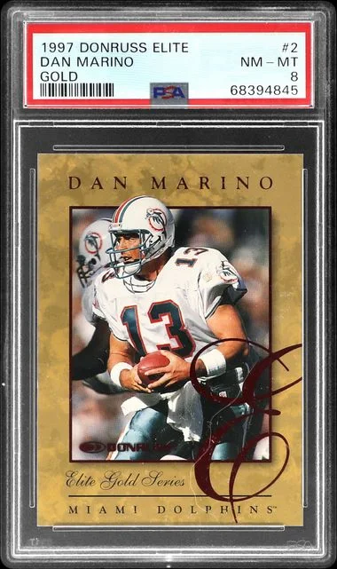 1997 Donruss Elite Dan Marino Gold #2 card image