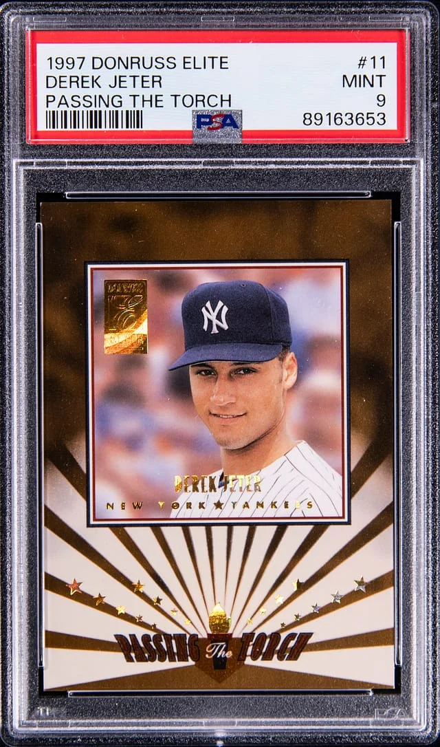 1997 Donruss Elite Derek Jeter Passing the Torch #11 card image