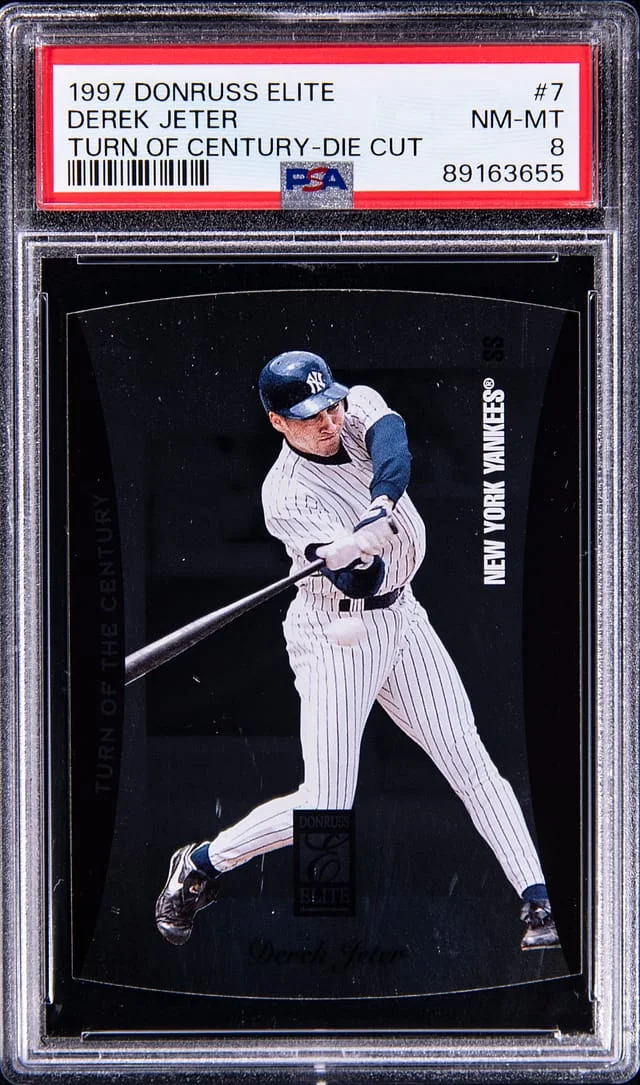 1997 Donruss Elite Derek Jeter Turn of the Century Die-Cut #7 card image