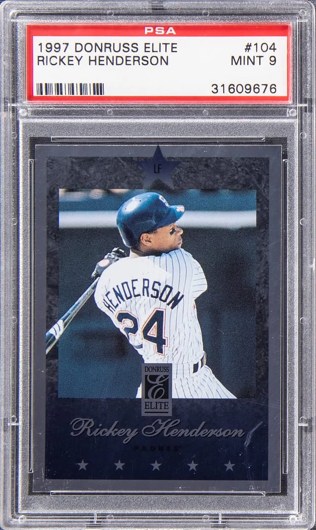 1997 Donruss Elite Rickey Henderson #104 card image