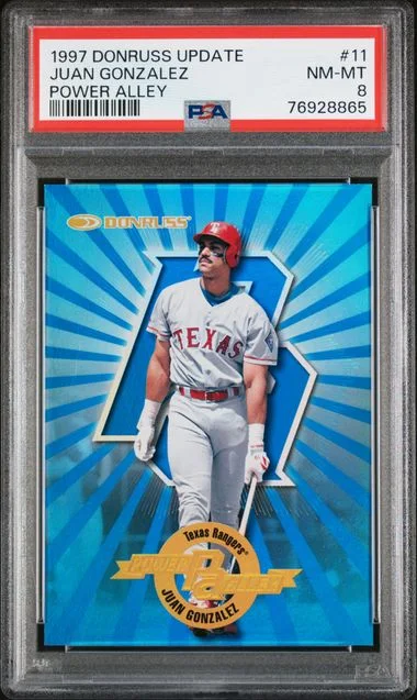 1997 Donruss Juan Gonzalez Update Power Alley #11 card image