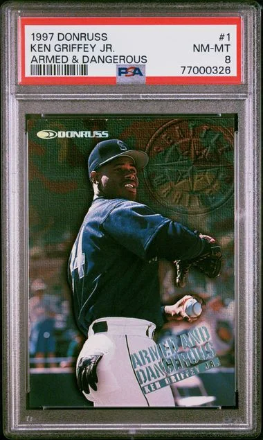 1997 Donruss Ken Griffey Jr. Armed & Dangerous #1 card image
