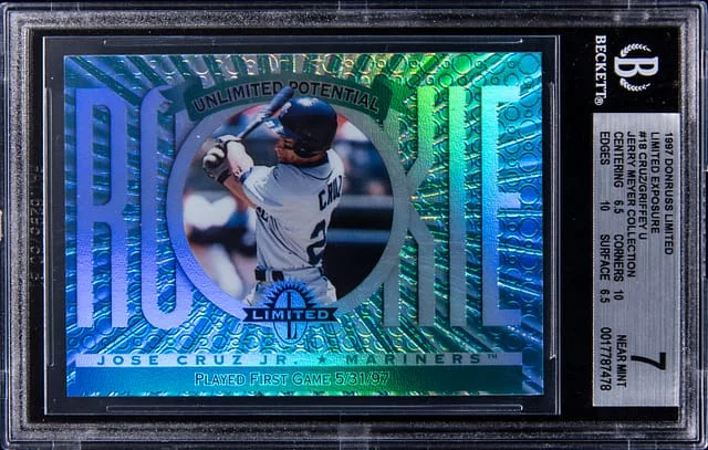 1997 Donruss Ken Griffey Jr./Jose Cruz Jr. - Jerry Meyer Collection Limited Exposure #18 card image