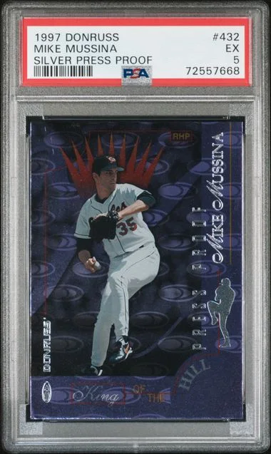 1997 Donruss Mike Mussina Silver Press Proof #432 card image