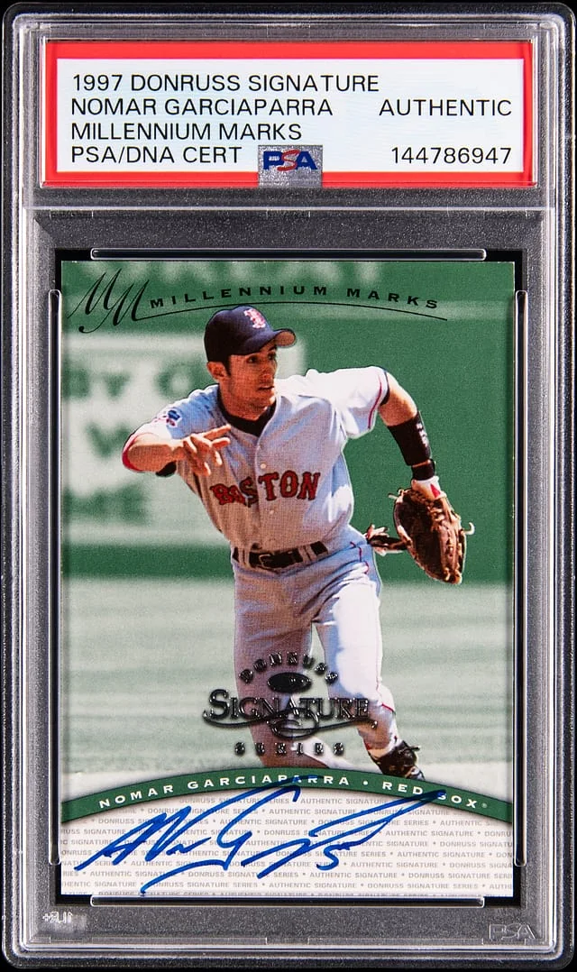 1997 Donruss Nomar Garciaparra SIgnatures Millennium Marks #0338 card image