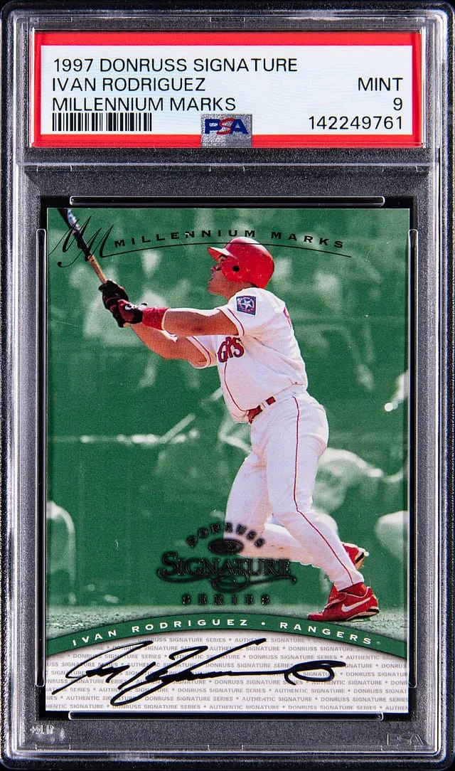 1997 Donruss Signature Millenium Marks Ivan Rodriguez #no-number card image