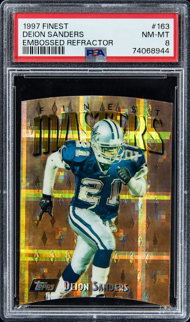 1997 Finest Deion Sanders Embossed Refractor #163 card image