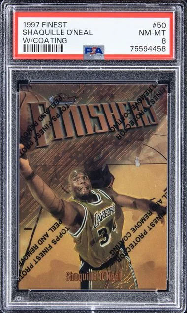 1997 Finest Shaquille O'Neal W/Coating #50 card image