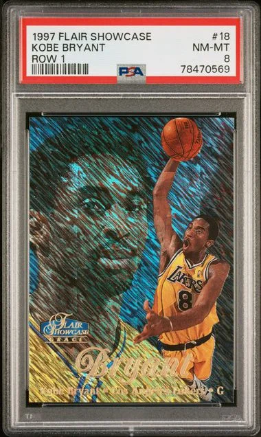 1997 Flair Showcase 18 Kobe Bryant Row #1 card image