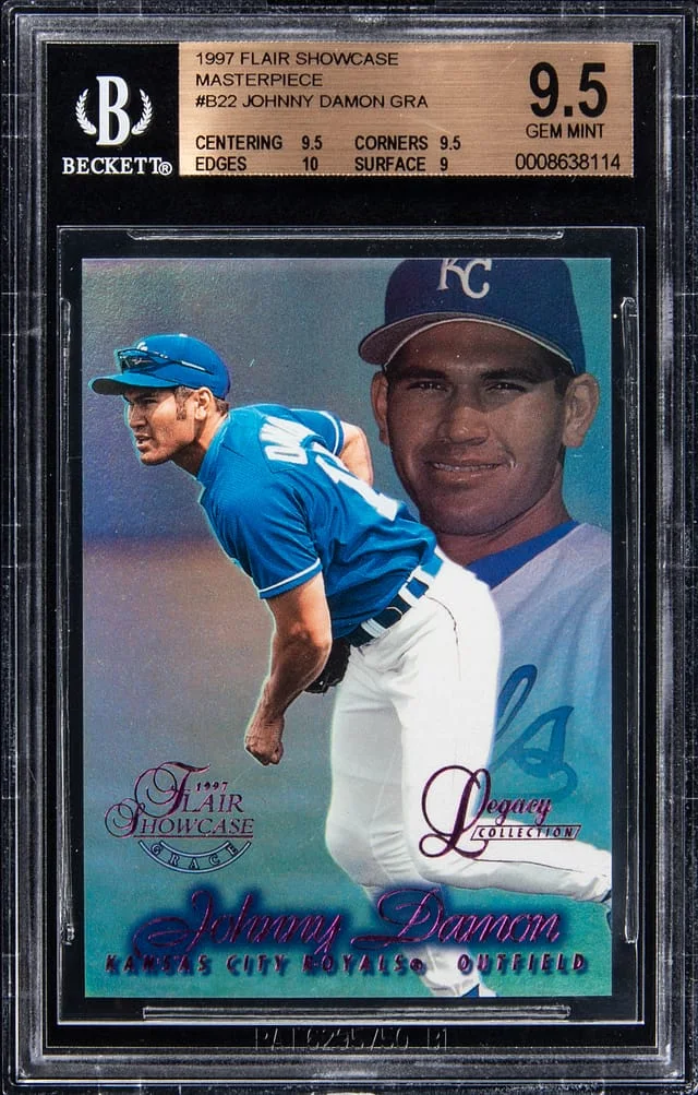 1997 Flair Showcase Johnny Damon Legacy Collection Masterpiece #B22 card image