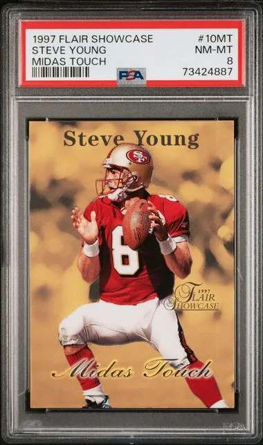 1997 Flair Showcase Steve Young Midas Touch #10Mt card image