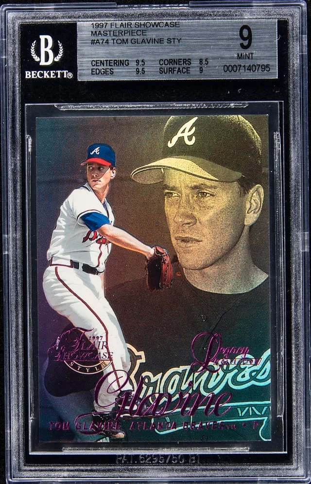 1997 Flair Showcase Tom Glavine Legacy Collection 1 Of 1 Masterpiece #A74 card image