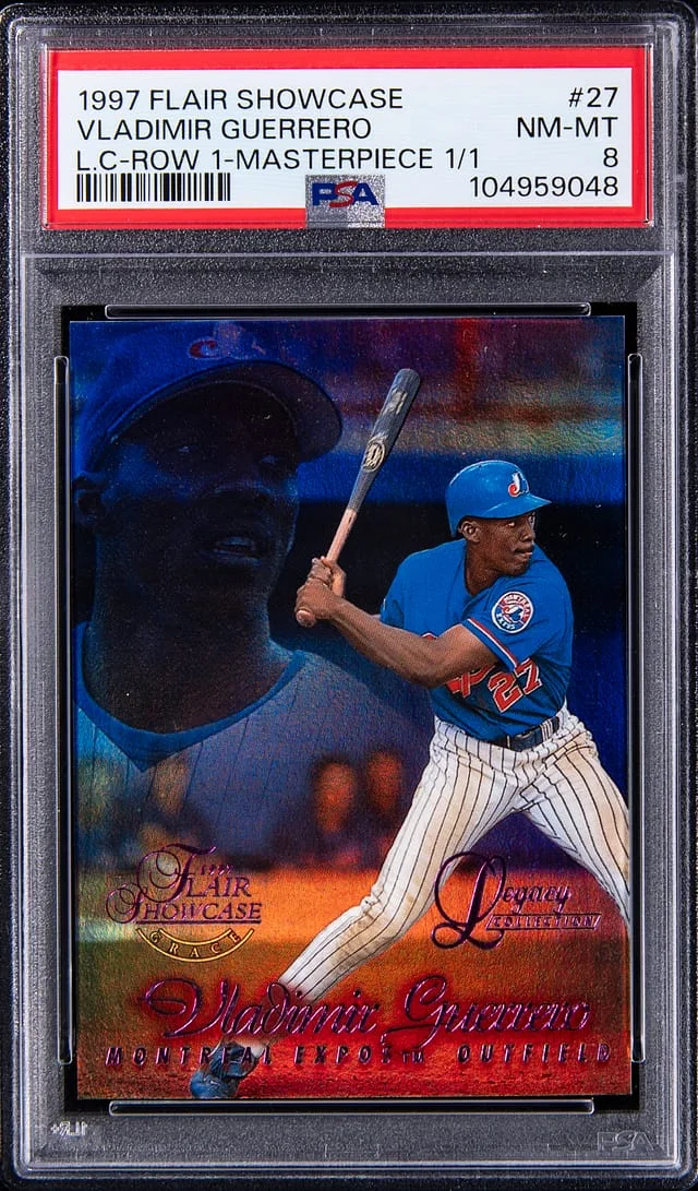 1997 Flair Showcase Vladimir Guerrero Legacy Collection Row 1 Masterpiece #27 card image