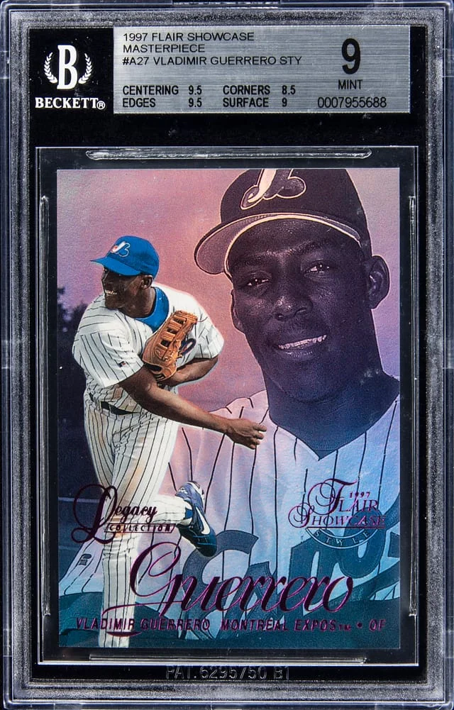 1997 Flair Showcase Vladimir Guerrero Legacy Collection Masterpiece #A27 card image