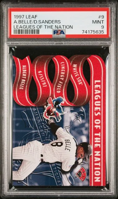 1997 Leaf A.Belle/D.Sanders Leagues Of The Nation #9 card image