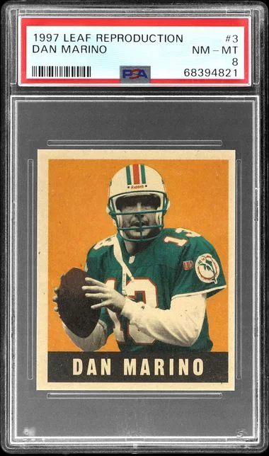 1997 Leaf Dan Marino Reproduction #3 card image