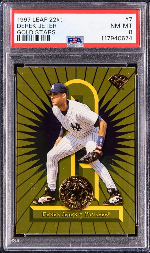 1997 Leaf Derek Jeter 22kt Gold Stars #7 card image