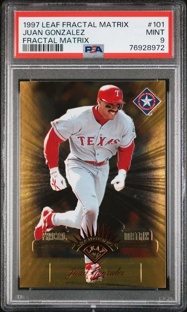 1997 Leaf Juan Gonzalez Fractal Matrix #101 card image