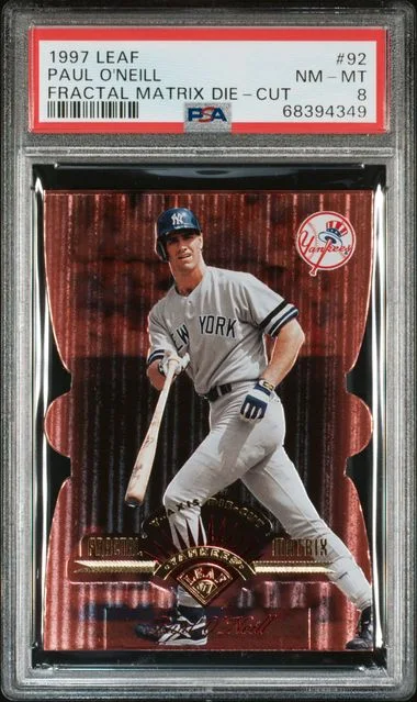 1997 Leaf Paul O'Neill Fractal Matrix Die-Cut #92 card image