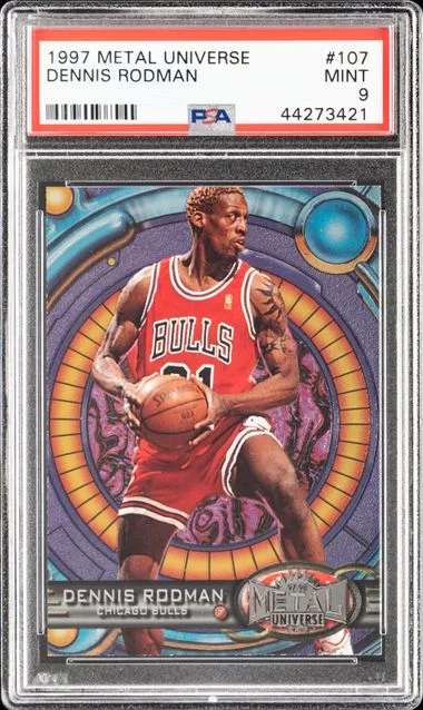 1997 Metal Universe Dennis Rodman #107 card image