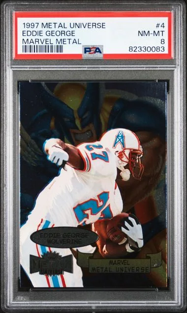 1997 Metal Universe Eddie George Marvel Metal #4 card image