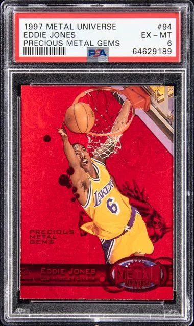 1997 Metal Universe Eddie Jones Precious Metal Gems Red #94 card image