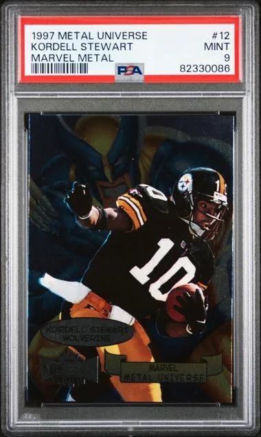 1997 Metal Universe Kordell Stewart Marvel Metal #12 card image